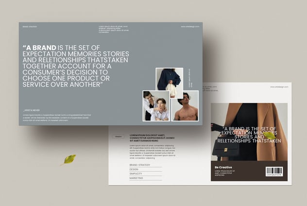 极简文艺品牌战略演示PPT模板 - PPT派