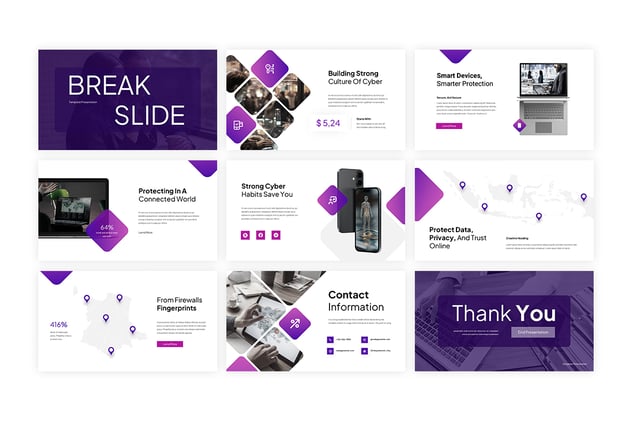 网络安全防护信息安全知识Keynote模板 - PPT派