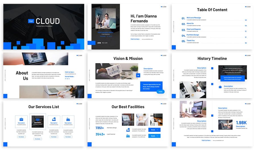 科技网络讲述展示技术应用发展方案PPT模板 - PPT派