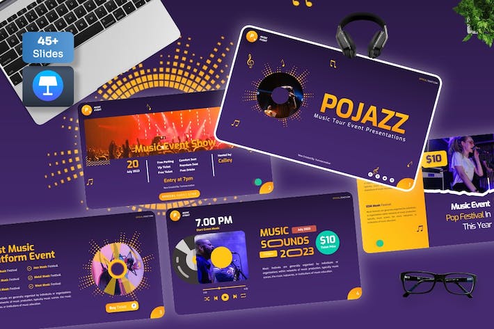 爵士音乐文化艺术讲述Keynote模板 - PPT派