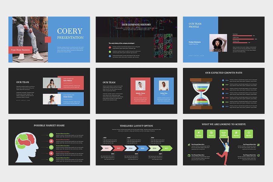 商业主题创意展示Keynote模板 - PPT派