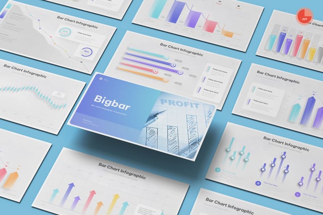 条形图数据统计信息图形PPT模板 - PPT派