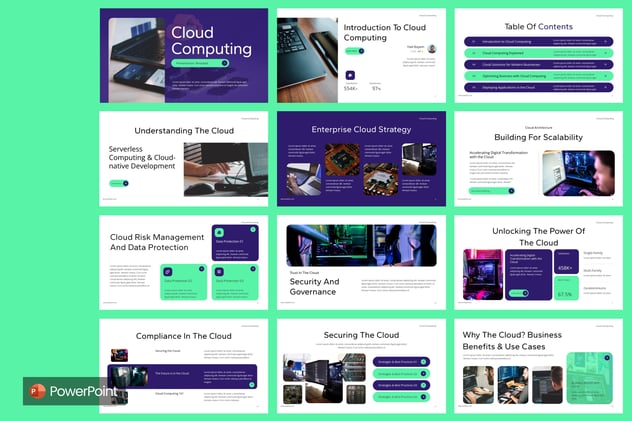 云计算科技创新方案展示PPT模板 - PPT派