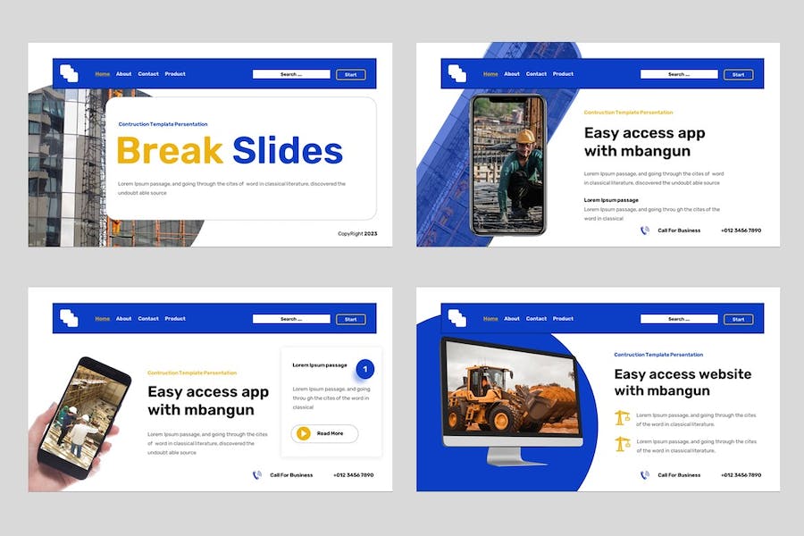 欧美专业建筑施工报告PPT模板 - PPT派