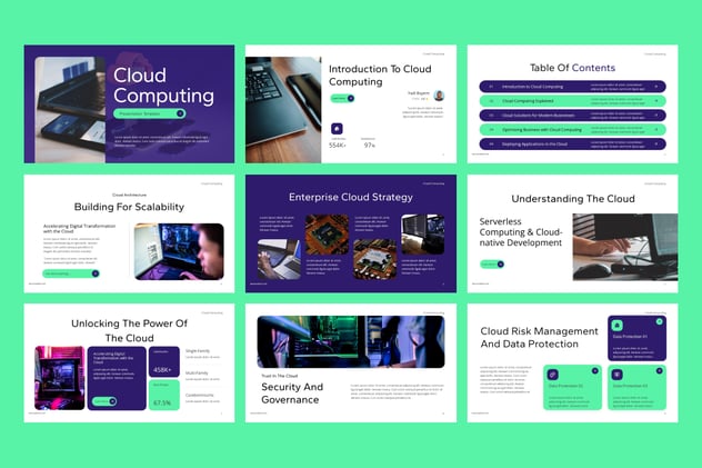 云计算科技创新方案展示PPT模板 - PPT派