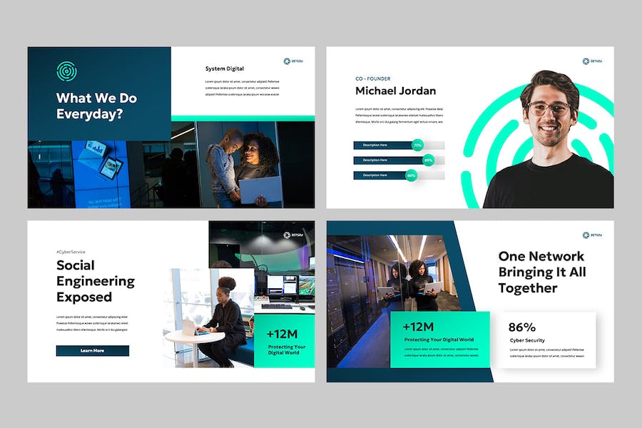 网络安全防护技术培训PPT模板 - PPT派
