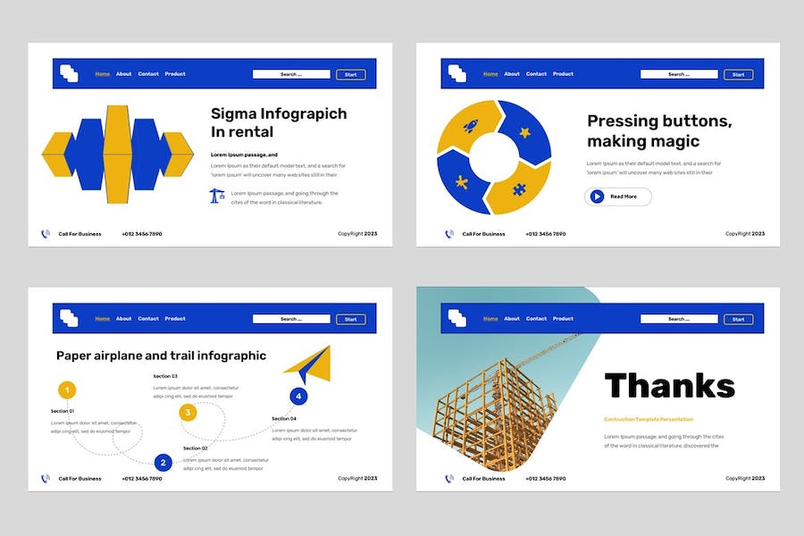 欧美专业建筑施工报告PPT模板 - PPT派