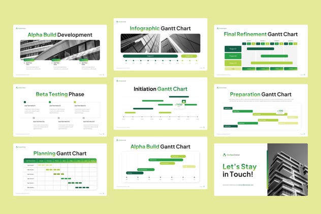 项目时间轴甘特图管理PPT模板 - PPT派