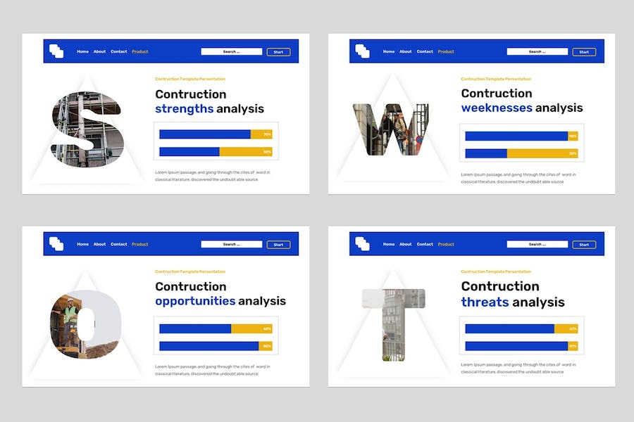 欧美专业建筑施工报告PPT模板 - PPT派