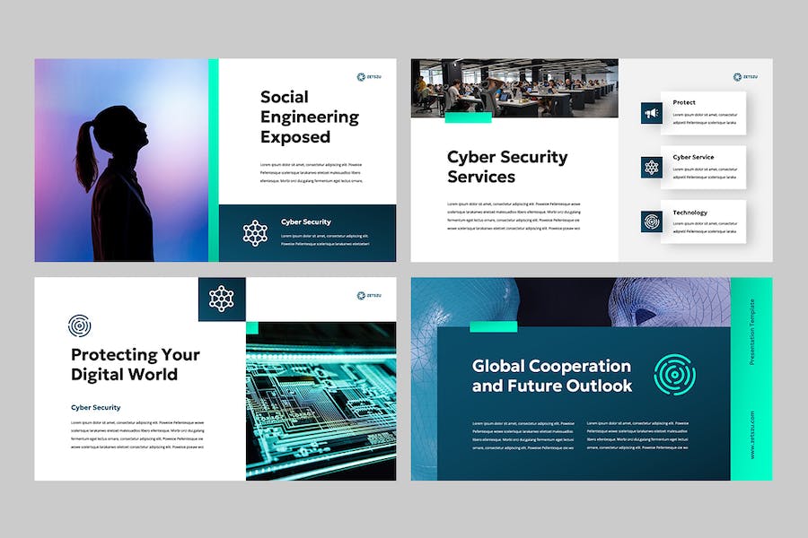 网络安全防护技术培训PPT模板 - PPT派