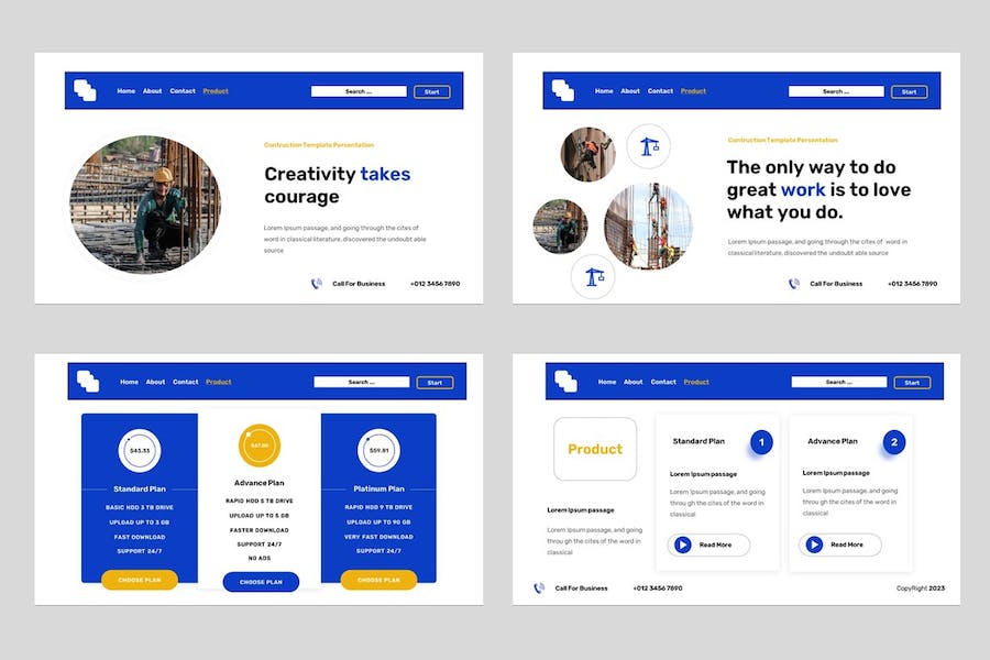 欧美专业建筑施工报告PPT模板 - PPT派