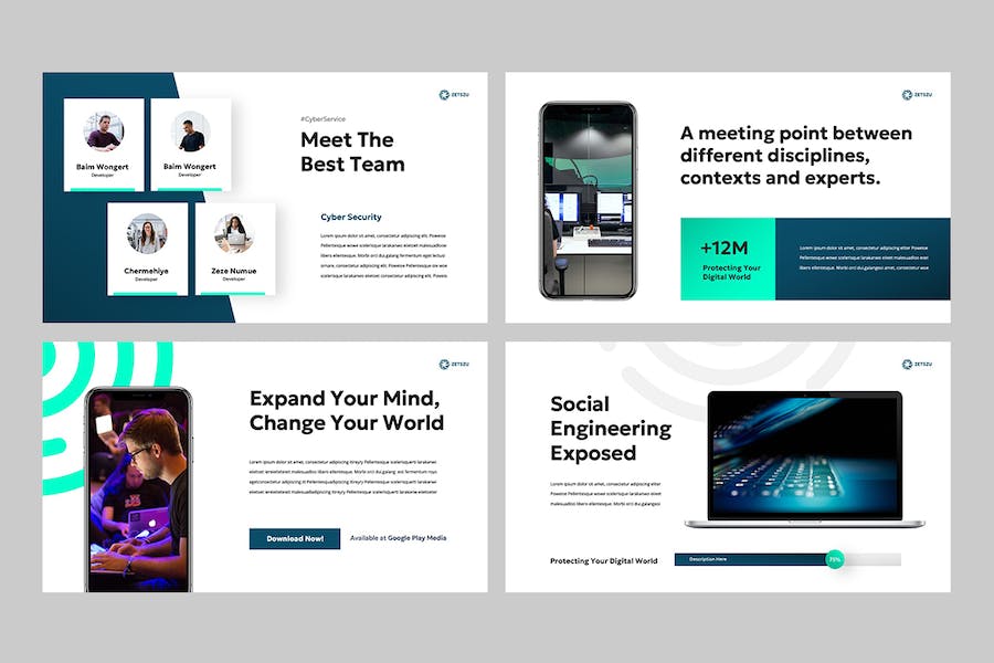 网络安全防护技术培训PPT模板 - PPT派