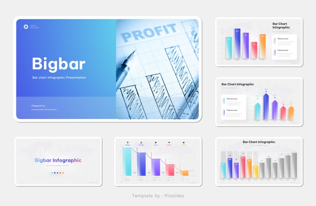 条形图数据统计信息图形PPT模板 - PPT派