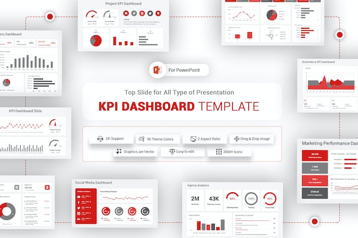 KPI关键绩效指标数据分析图形PPT模板 - PPT派
