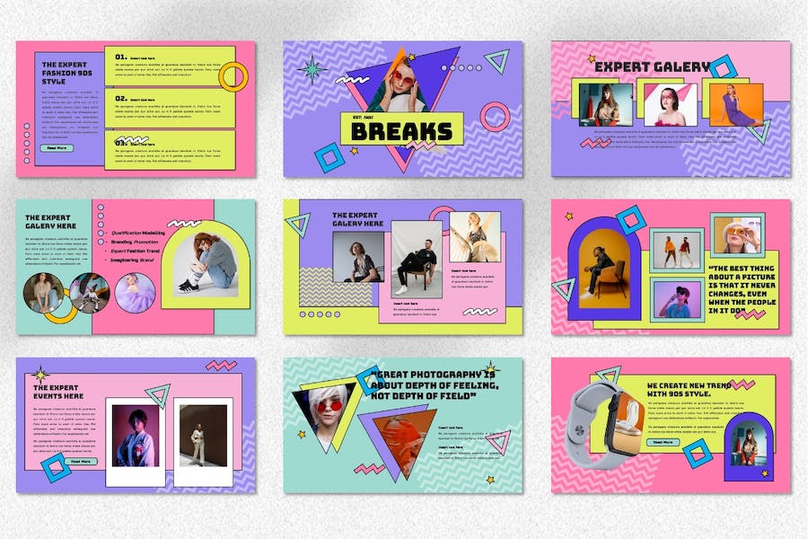 90后时尚趋势分析研究Keynote模板 - PPT派