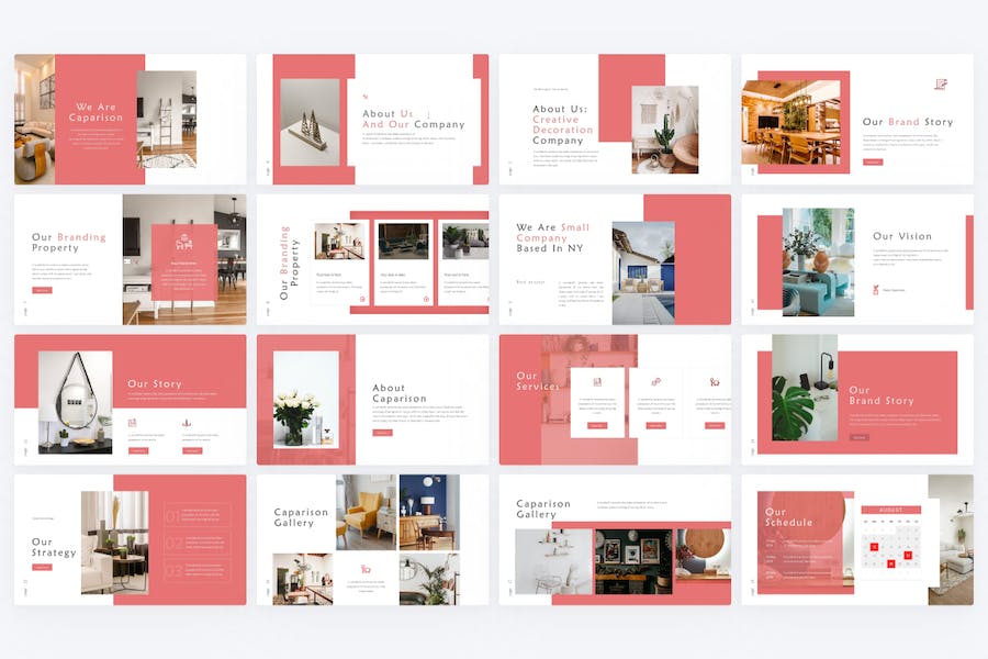 Caparison-pink-modern-home-decoration-powerpoint - PPT派