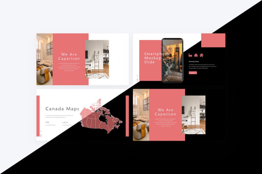 Caparison-pink-modern-home-decoration-powerpoint - PPT派