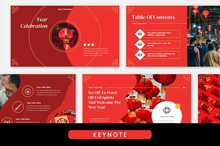 中国新年节日庆祝文化传播keynote模板- PPT派