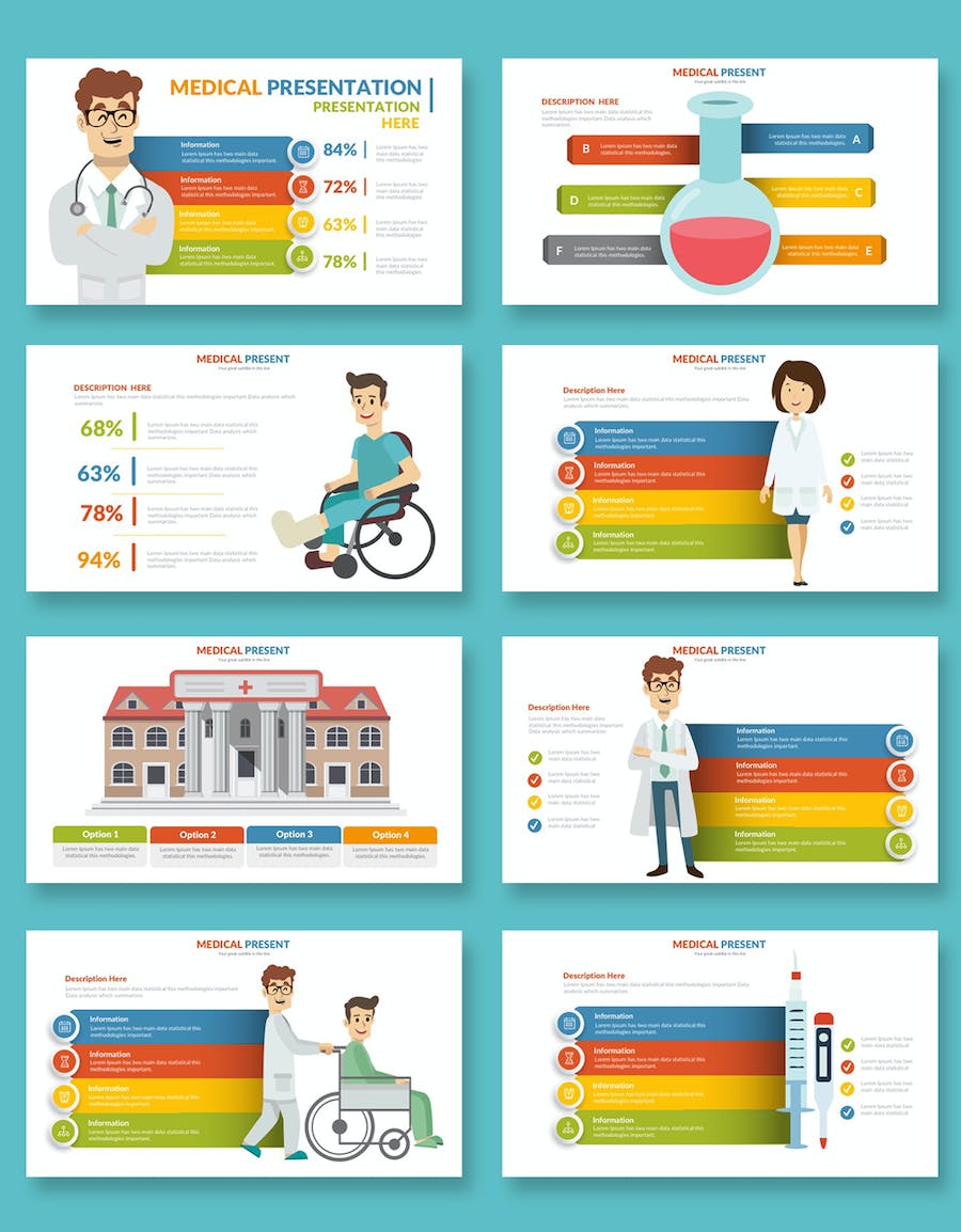 医院网络宣传推广插画图形PPT模板 - PPT派