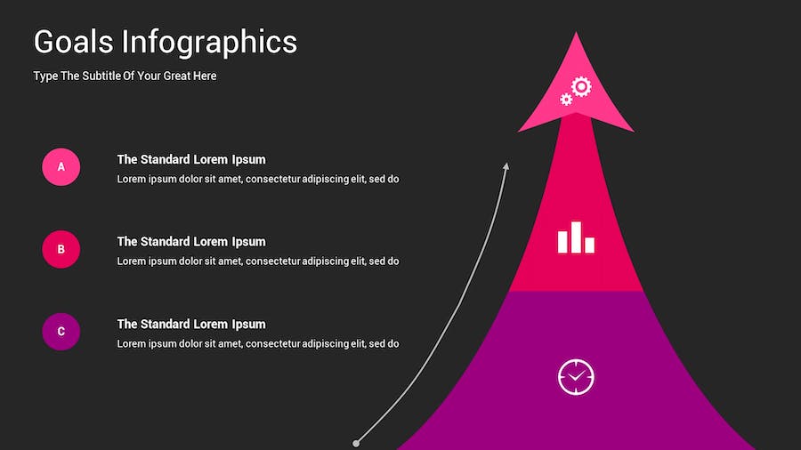 目标信息图表深色主题Keynote模板 - PPT派