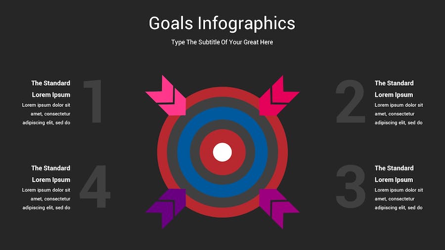目标信息图表深色主题Keynote模板 - PPT派