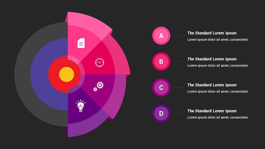 目标信息图表深色主题Keynote模板 - PPT派