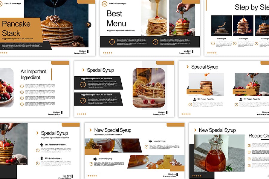创意作品集项目展示堆叠Keynote模板 - PPT派