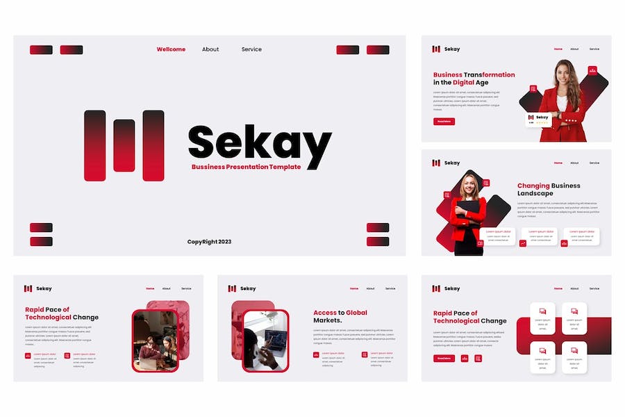 商务服务运营管理PPT模板 - PPT派