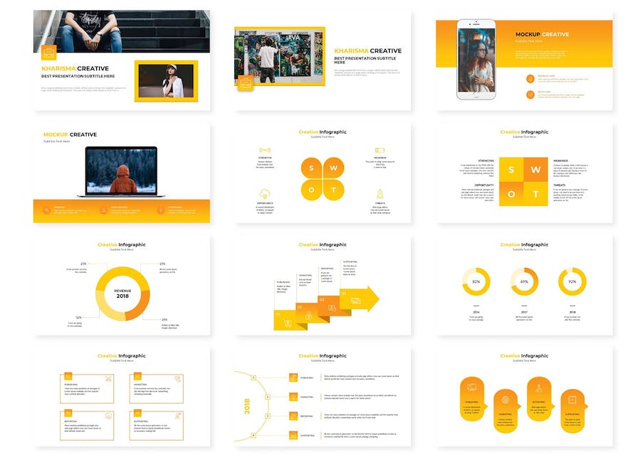 魅力主题创意视觉设计作品展示Keynote模板 - PPT派