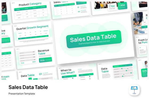 销售数据表格统计分析Keynote模板 - PPT派