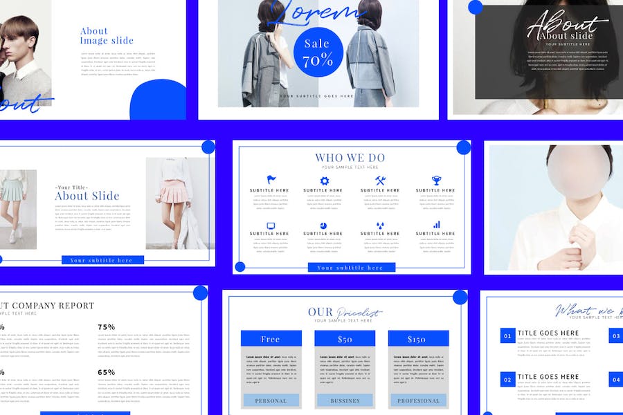 时尚杂志画册摄影作品展示Keynote模板 - PPT派