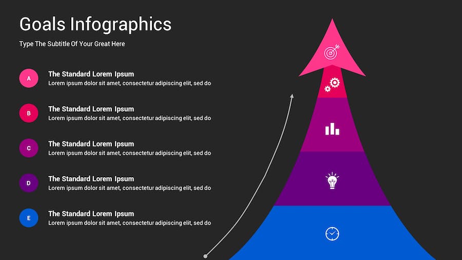 目标信息图表深色主题Keynote模板 - PPT派