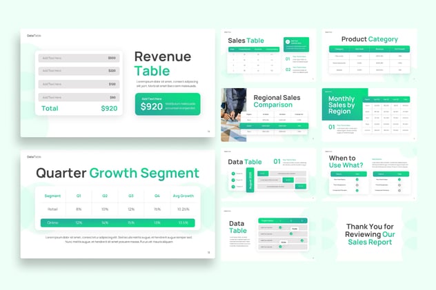 销售数据表格统计分析Keynote模板 - PPT派