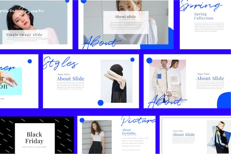 时尚杂志画册摄影作品展示Keynote模板 - PPT派