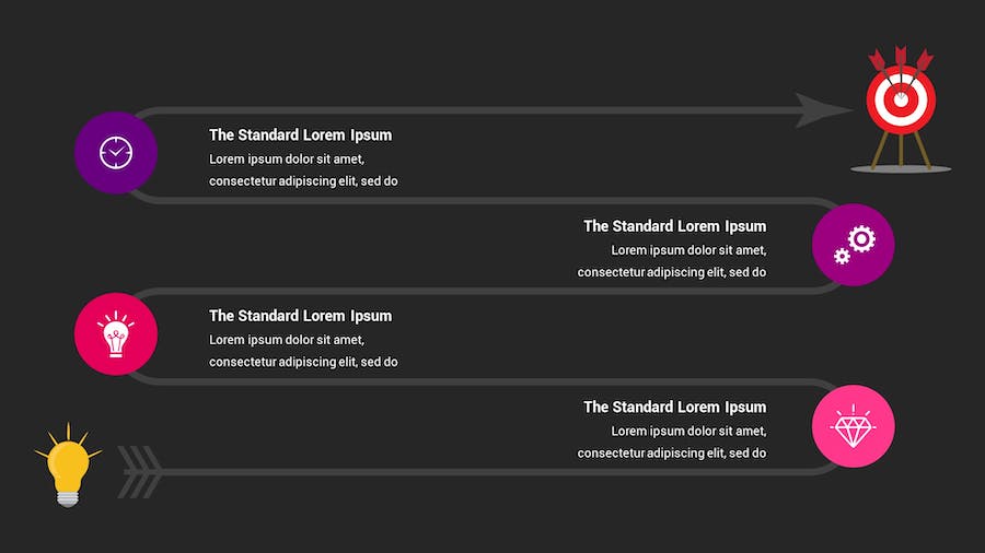 目标信息图表深色主题Keynote模板 - PPT派