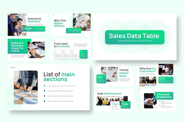 销售数据表格统计分析Keynote模板 - PPT派
