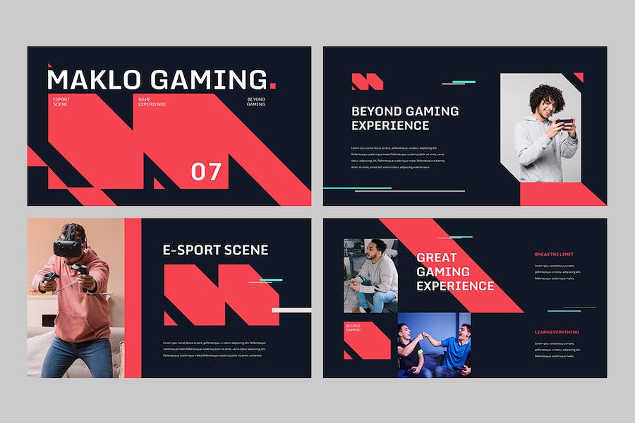 红黑色电竞游戏科技谷歌PPT模板 - PPT派