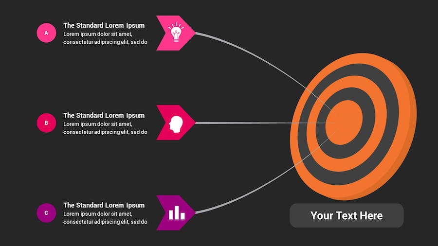 目标信息图表深色主题Keynote模板 - PPT派