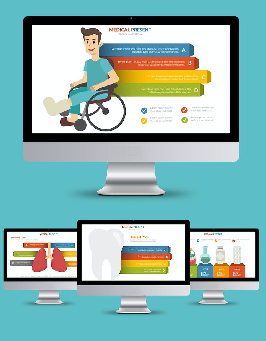 医院网络宣传推广插画图形PPT模板 - PPT派