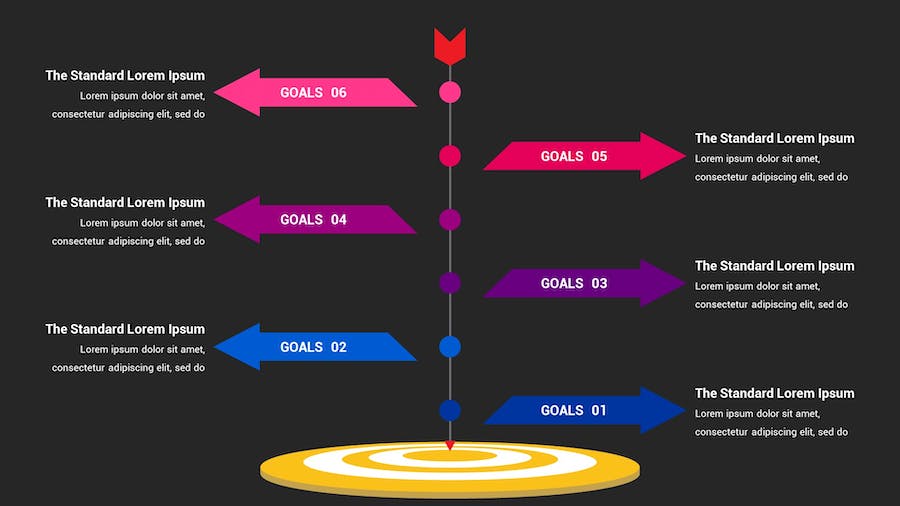 目标信息图表深色主题Keynote模板 - PPT派