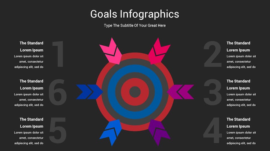 目标信息图表深色主题Keynote模板 - PPT派