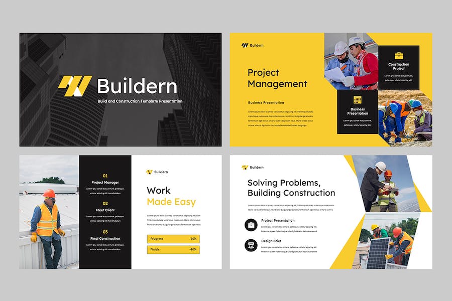 建筑施工项目讲述管理Keynote模板 - PPT派