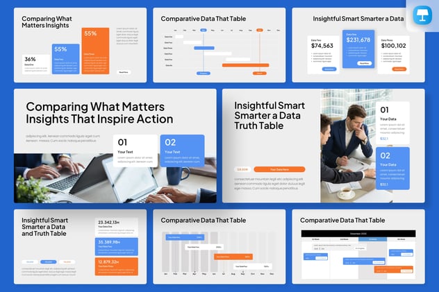 数据对比分析信息图表展示Keynote模板 - PPT派