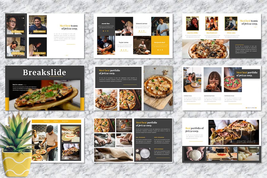 披萨餐饮品牌推广方案PPT模板 - PPT派