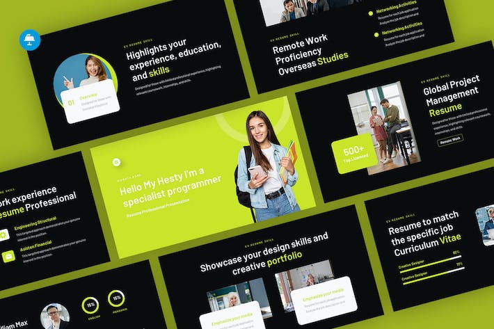 个人简历求职主题Keynote模板 - PPT派