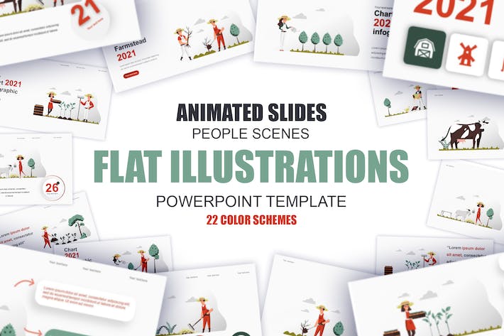 国外农业科技种植插画高级PPT模板 - PPT派