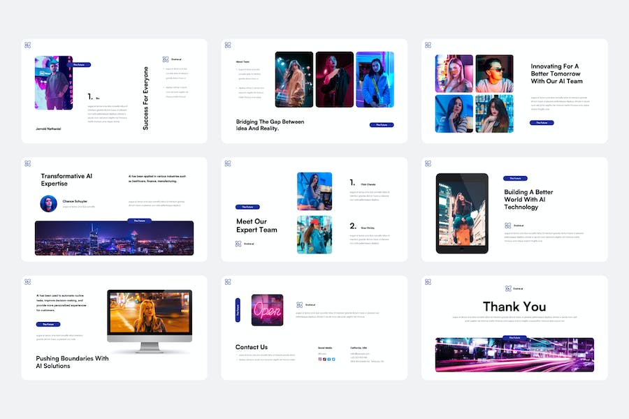 人工智能认知技术应用PPT模板 - PPT派