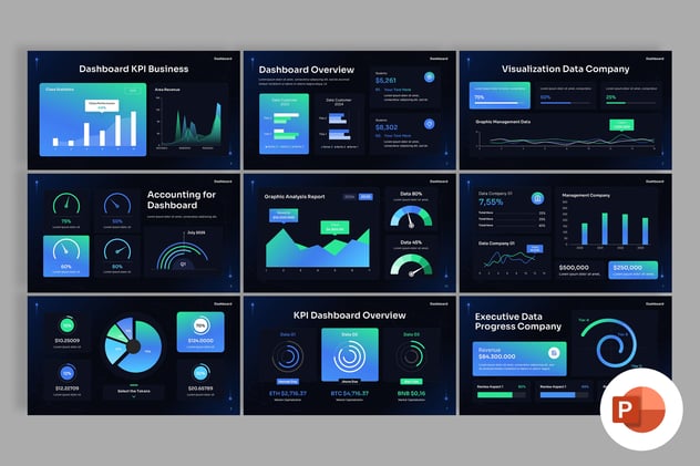 仪表板数据监控展示PPT模板 - PPT派