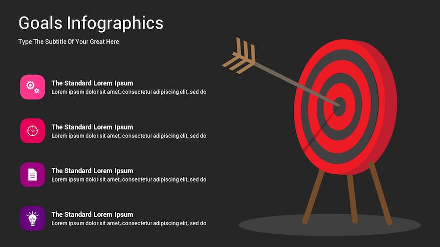 目标信息图表深色主题Keynote模板 - PPT派