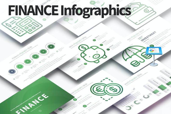 金融信息图形图标keynote模板- PPT派
